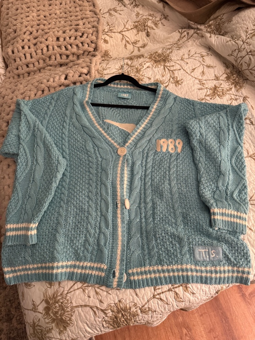 Taylor Swift 1989 Cable Knit Blue Women's Cardigan Sweater